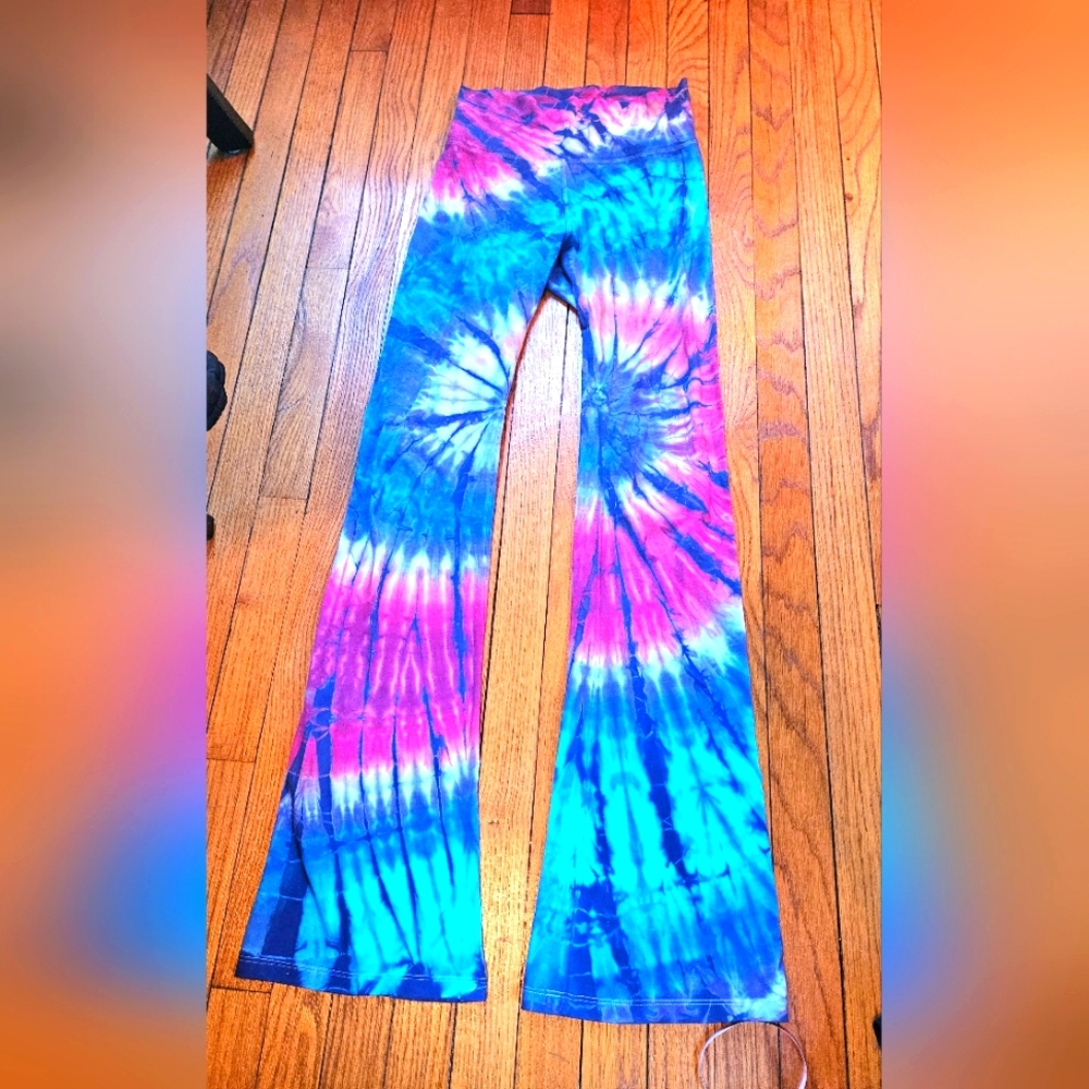 Groovy Blueberry Cotton & Stretch Tye Dye Bell Bottoms